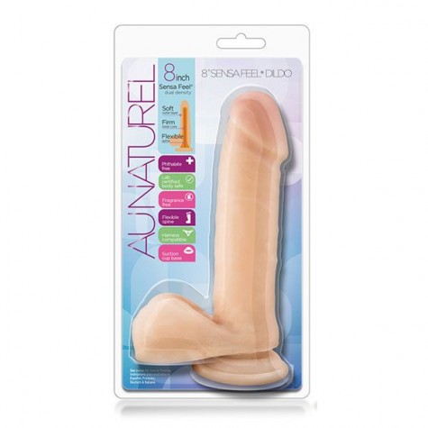 Телесный фаллоимитатор 8 Inch Sensa Feel Dildo - 20,3 см.